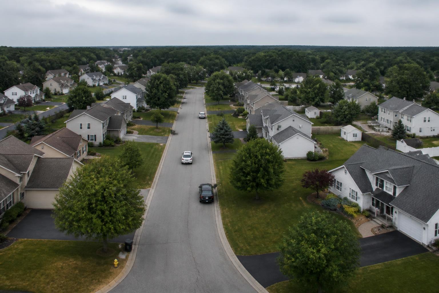 Aerial view of an American suburban neighborhood representing nationwide coverage